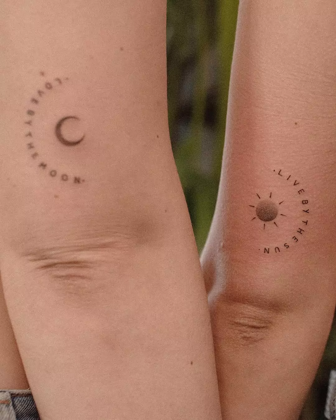 live by the sun and love by the moon tattoo for best friends