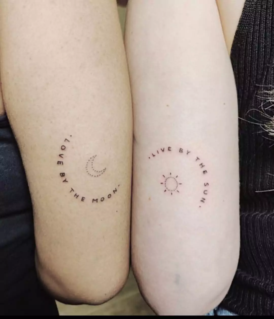 live by the sun and love by the moon tattoo for friends
