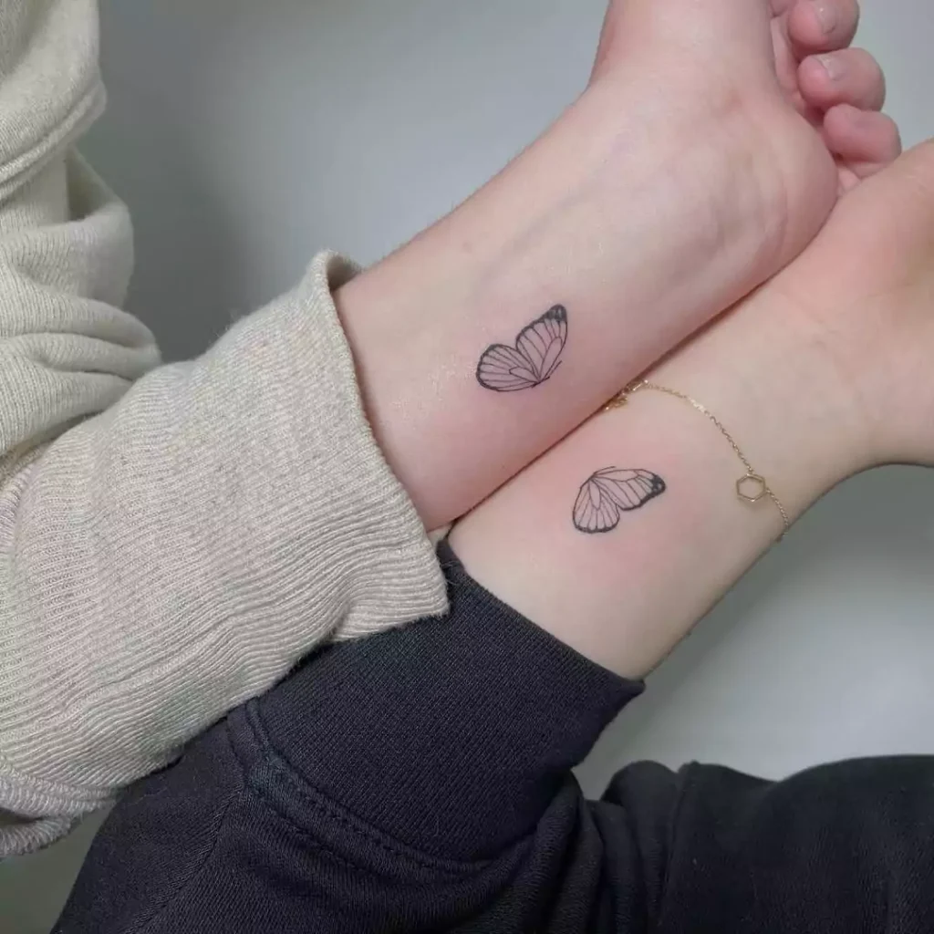 matching butterfly tattoos for friends