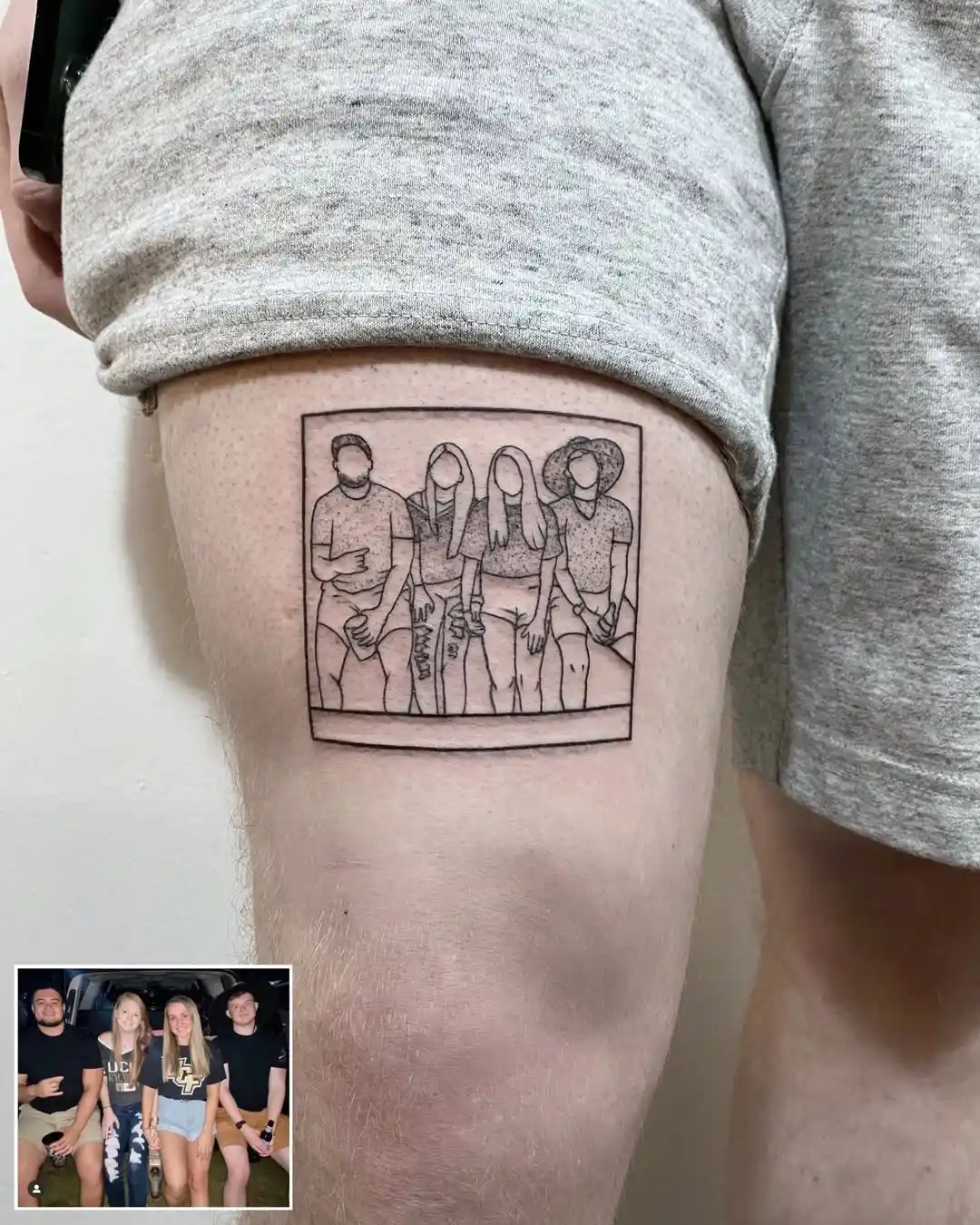 matching old photos tattoos for friends