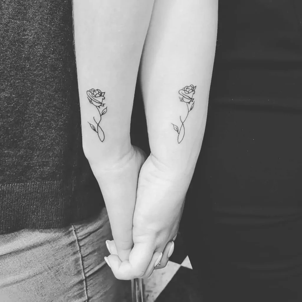 rose matching tattoos for friends
